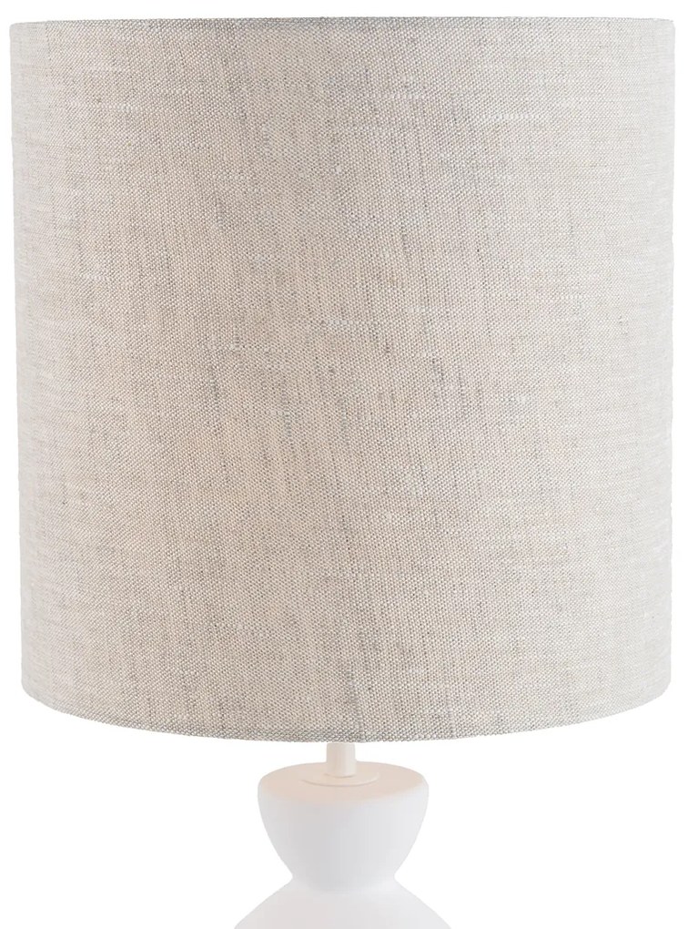 Design tafellamp wit stoffen kap lichtgrijs 25 cm - Alisia Design E27 rond Binnenverlichting Lamp
