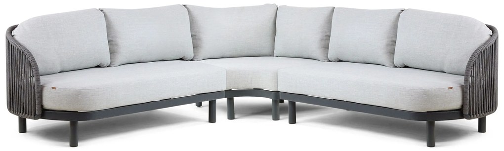 Hoek loungeset 5 personen Aluminium/rope Grijs  Santika Furniture Santika