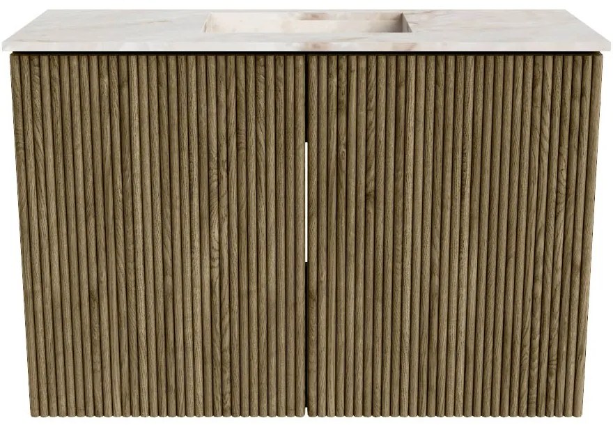 Mondiaz Joya DLux 60cm toiletmeubel dusk met wastafel faye midden zonder kraangat frappe