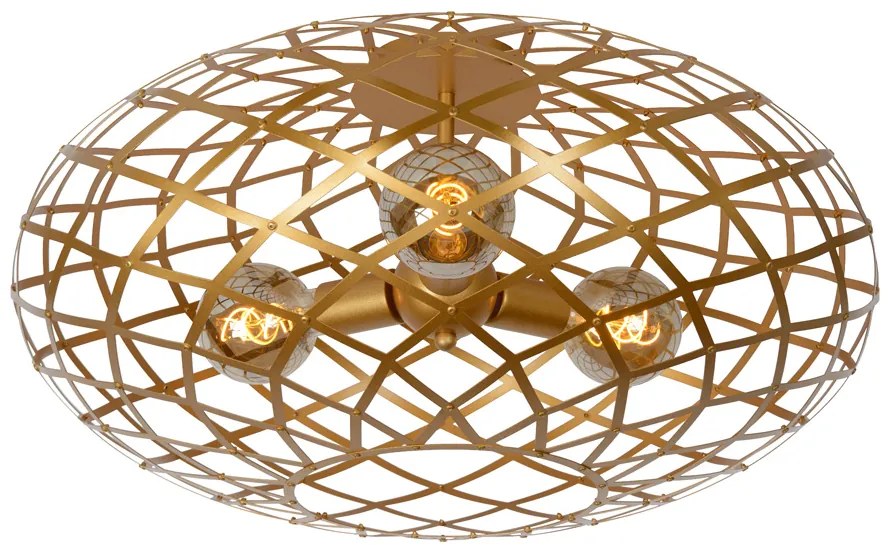 Lucide Wolfram plafondlamp 65cm 3x E27 goud mat