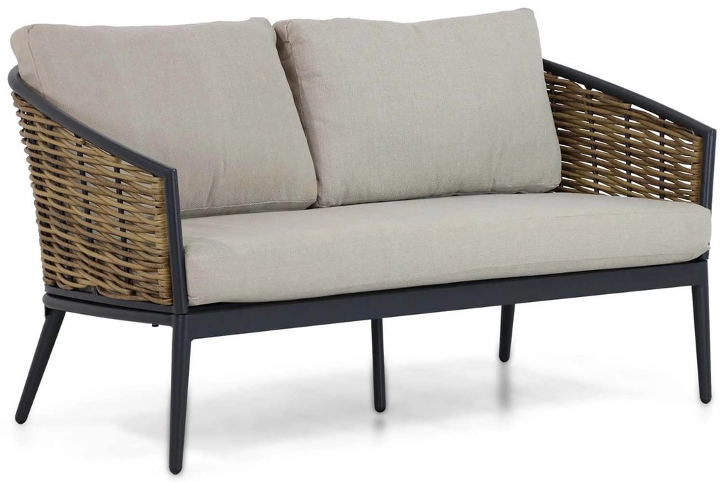 Stoel en Bank Loungeset 4 personen Aluminium/wicker Grijs Lifestyle Garden Furniture Nice