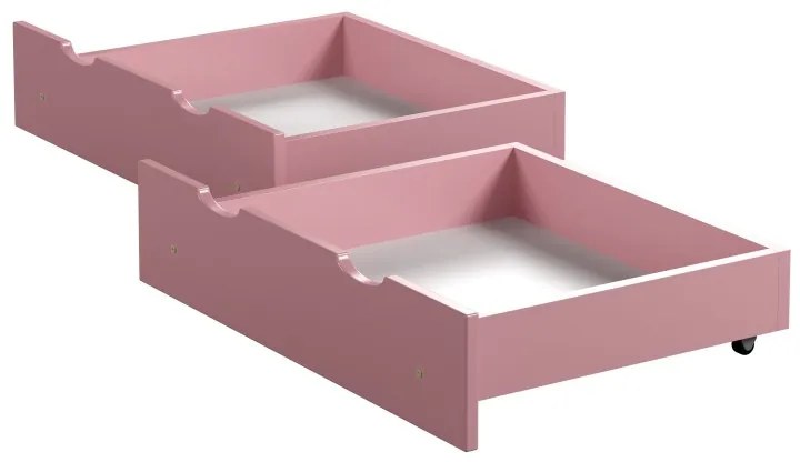 Kinderen Roze Dubbele lades - Opbergruimte onder bed 5056231770132 Children's Beds Home, 140x70 Children's Beds Home