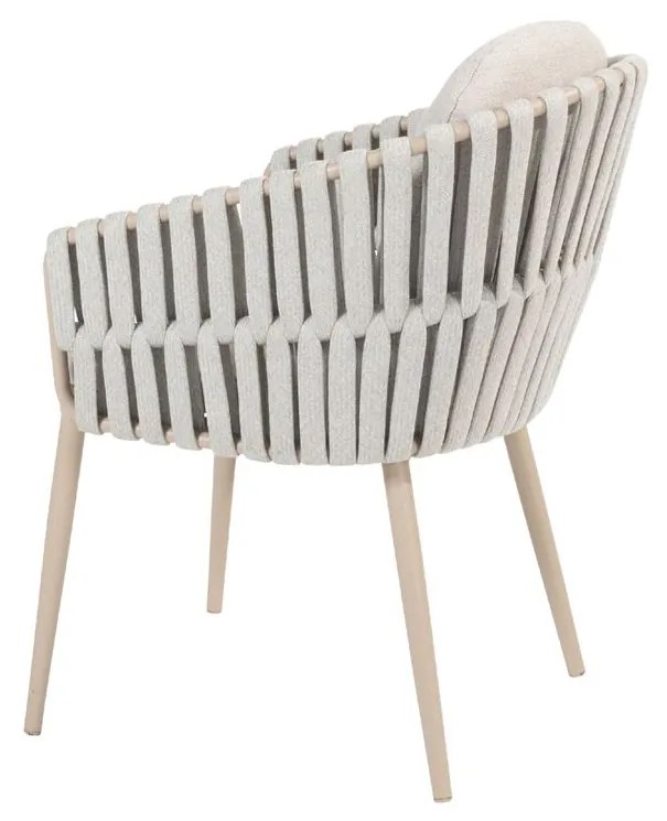 Taste by 4 Seasons Outdoor Eva tuinset latte met Quatro tafel met Robusto teak blad 220 cm SALE Tuinset beige weerbestendig
