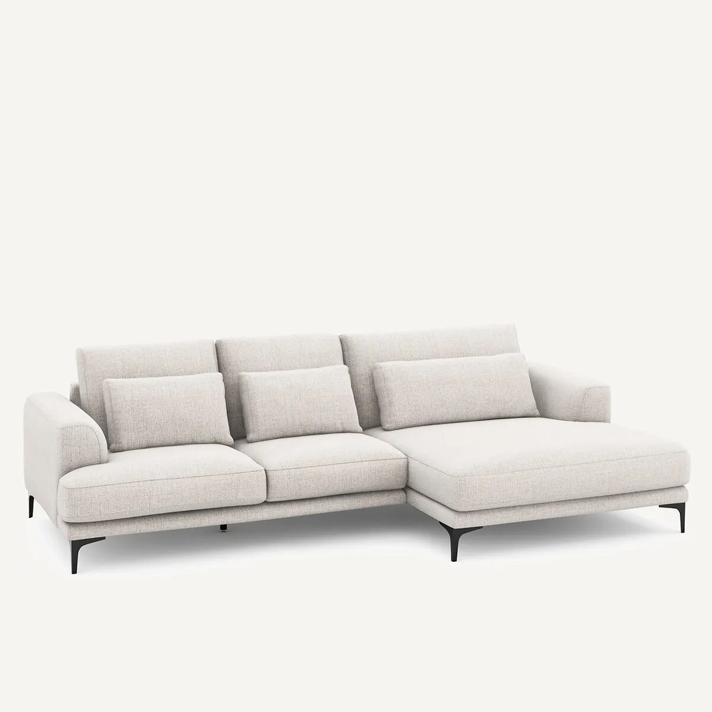Hoekbank met rechts XL longchair, in Jasper-stof, MARSILE