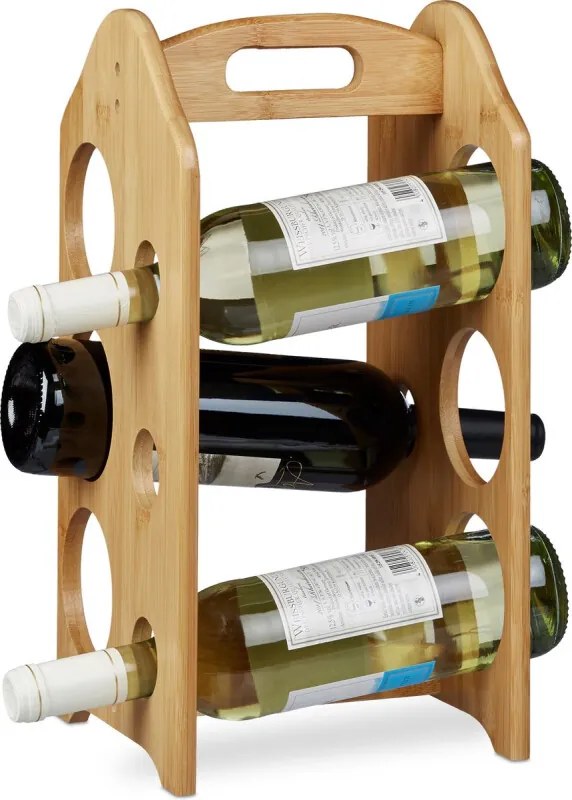 Wijnrek bamboe 6 flessen - wijnflessenhouder - flessenrek - wijnstandaard