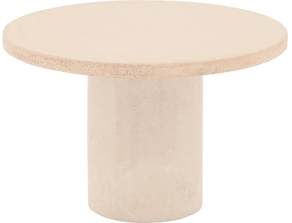 Goossens Salontafel Stone rond, beton beige, urban industrieel, 50 x 31 x 50 cm