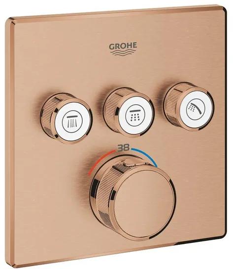 Grohe Grohtherm SmartControl Inbouwthermostaat - 4 knoppen - vierkant - brushed warm sunset 29126DL0