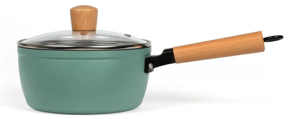 Livoo Steelpan met houten handvat 18 cm groen