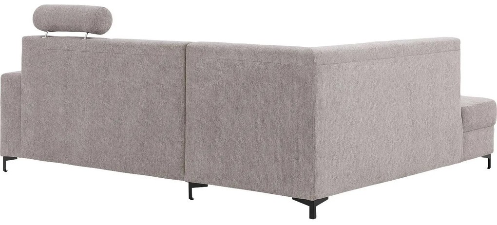 Goossens Basic Hoekbank Helsinki Incl. Hoofdsteun bruin, stof, 2-zits, modern design met ligelement links