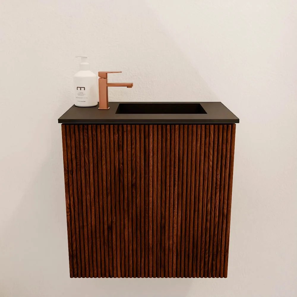 Mondiaz Joya 40cm toiletmeubel ruby met wastafel faye rechts 1 kraangat urban