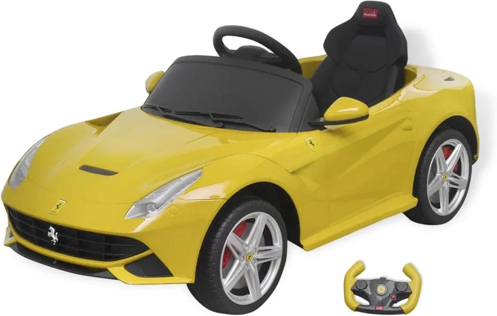 Loopauto Ferrari F12 geel 6 V met afstandsbediening