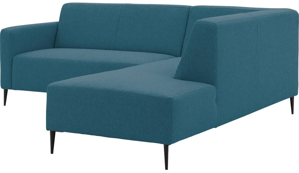 Goossens  Key West blauw, stof, 2-zits, modern design met ligelement rechts
