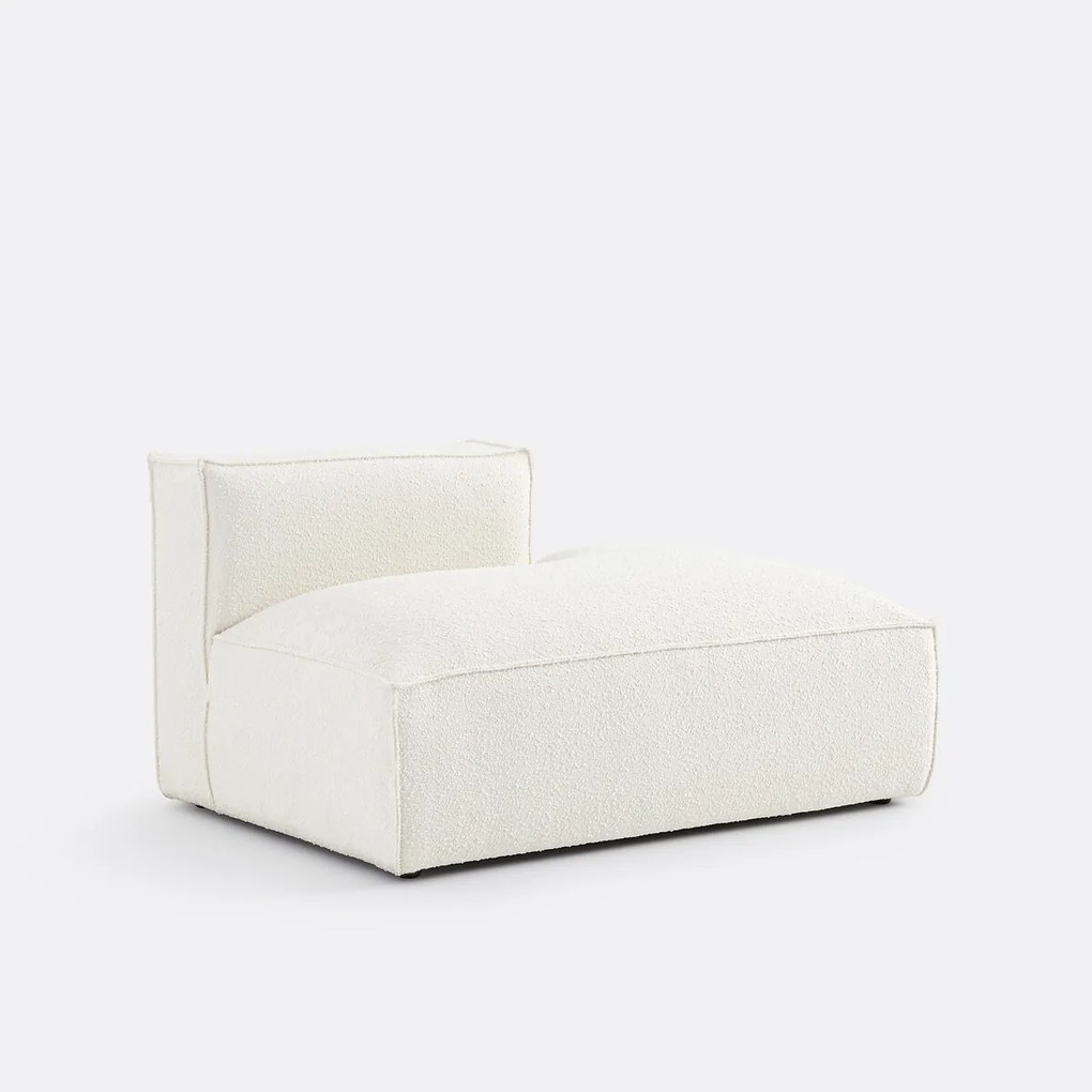 Rechts chaise-longue-element voor modulaire bank, in bouclette, Seven