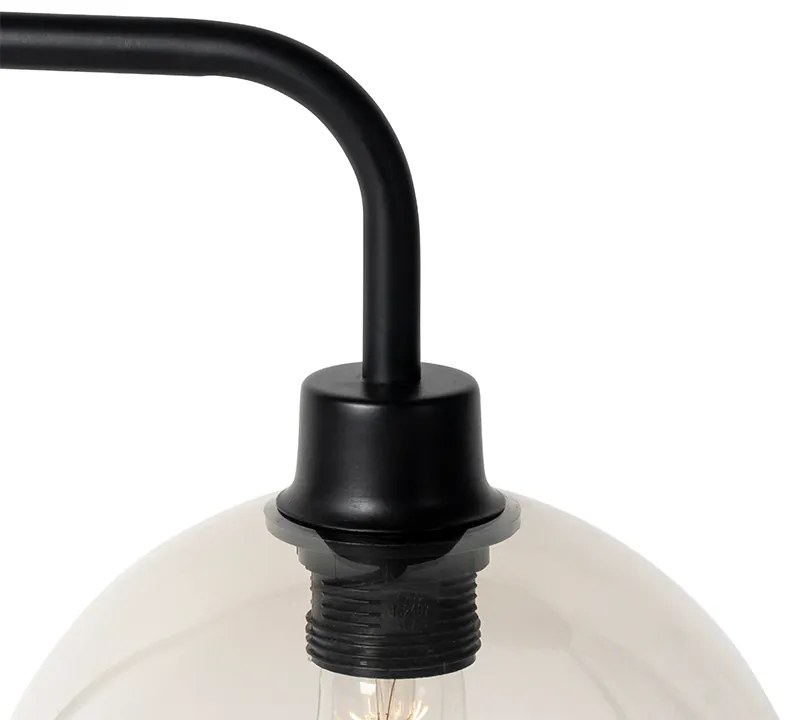 Moderne tafellamp zwart met smoke glas - Maly Modern E27 rond Binnenverlichting Lamp