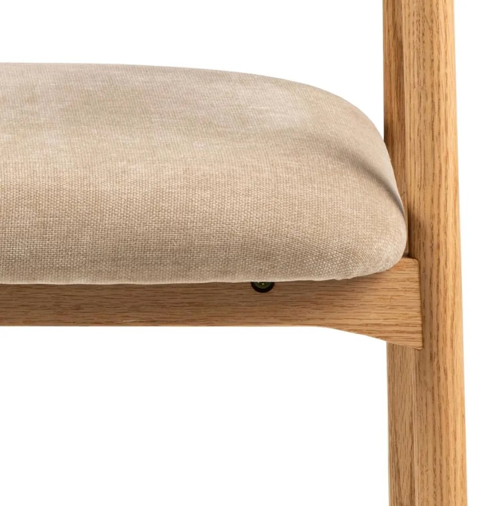 Eiken Eetkamerstoel Beige Chenille