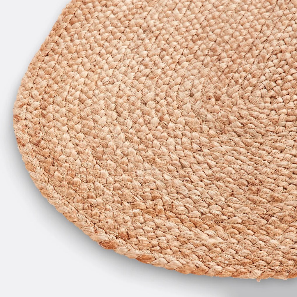 Ovale bedmatje in jute, Aftas