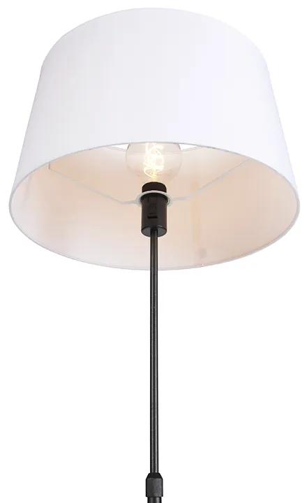 Vloerlamp zwart met witte linnen kap 45 cm verstelbaar - Parte Design, Modern E27 cilinder / rond rond Binnenverlichting Lamp