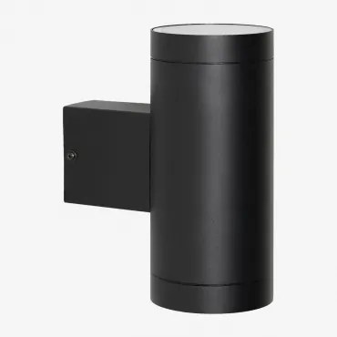 Aluminium Buitenwandlamp Met 2 Bixent Lichtpunten Zwart - Sklum