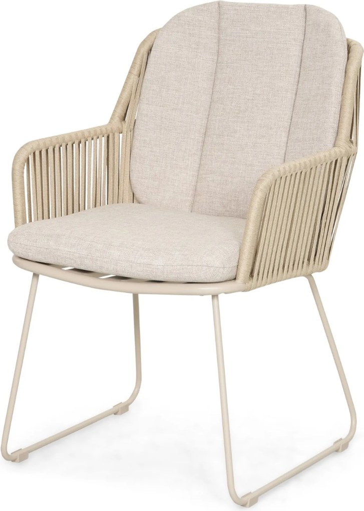 Tuinset 6 personen 240 cm Rope Taupe Domani Furniture Trivento/Guave