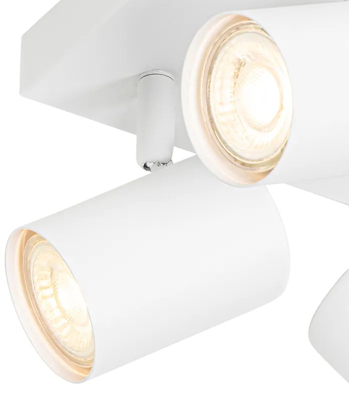 Moderne plafondlamp wit 4-lichts verstelbaar vierkant - Jeana Modern GU10 Binnenverlichting Lamp