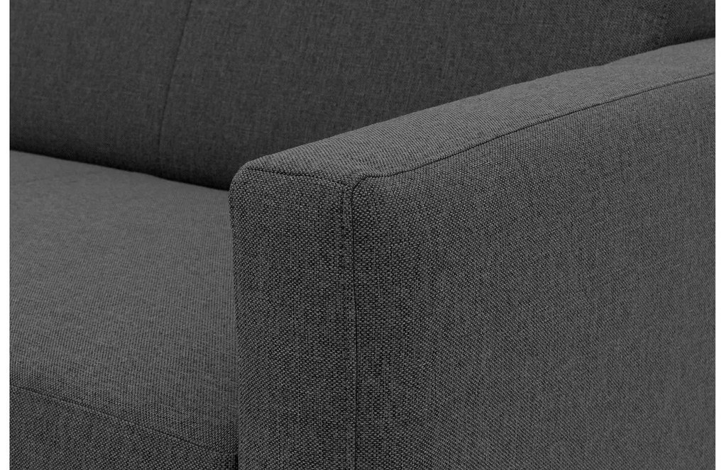 Goossens Key West grijs, stof, 2-zits, modern design met ligelement links