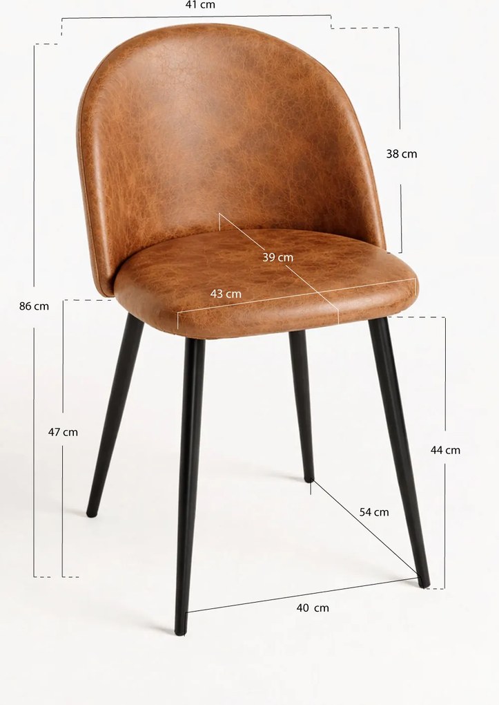 Zwarte Teok Vintage Kunstlederen Stoel