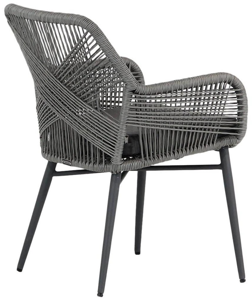 Tuinset Ronde Tuintafel 4 personen 120 cm Rope Grijs Lifestyle Garden Furniture Advance/Graniet