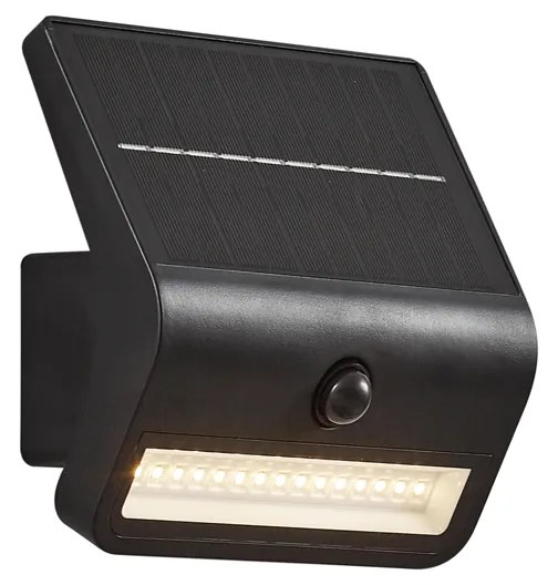 Buiten wandlamp met bewegingsmelder zwart incl. LED IP54 met bewegingsensor solar - Floody Modern IP54 Buitenverlichting