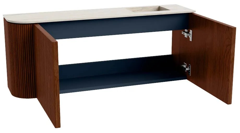 Mondiaz Joya DLux 100cm toiletmeubel ronding links ruby met wastafel faye rechts 1 kraangat meli