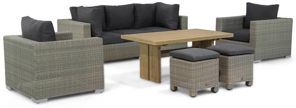 Stoel en Bank Loungeset 5 personen Wicker Taupe  Garden Collections Toronto/Brighton