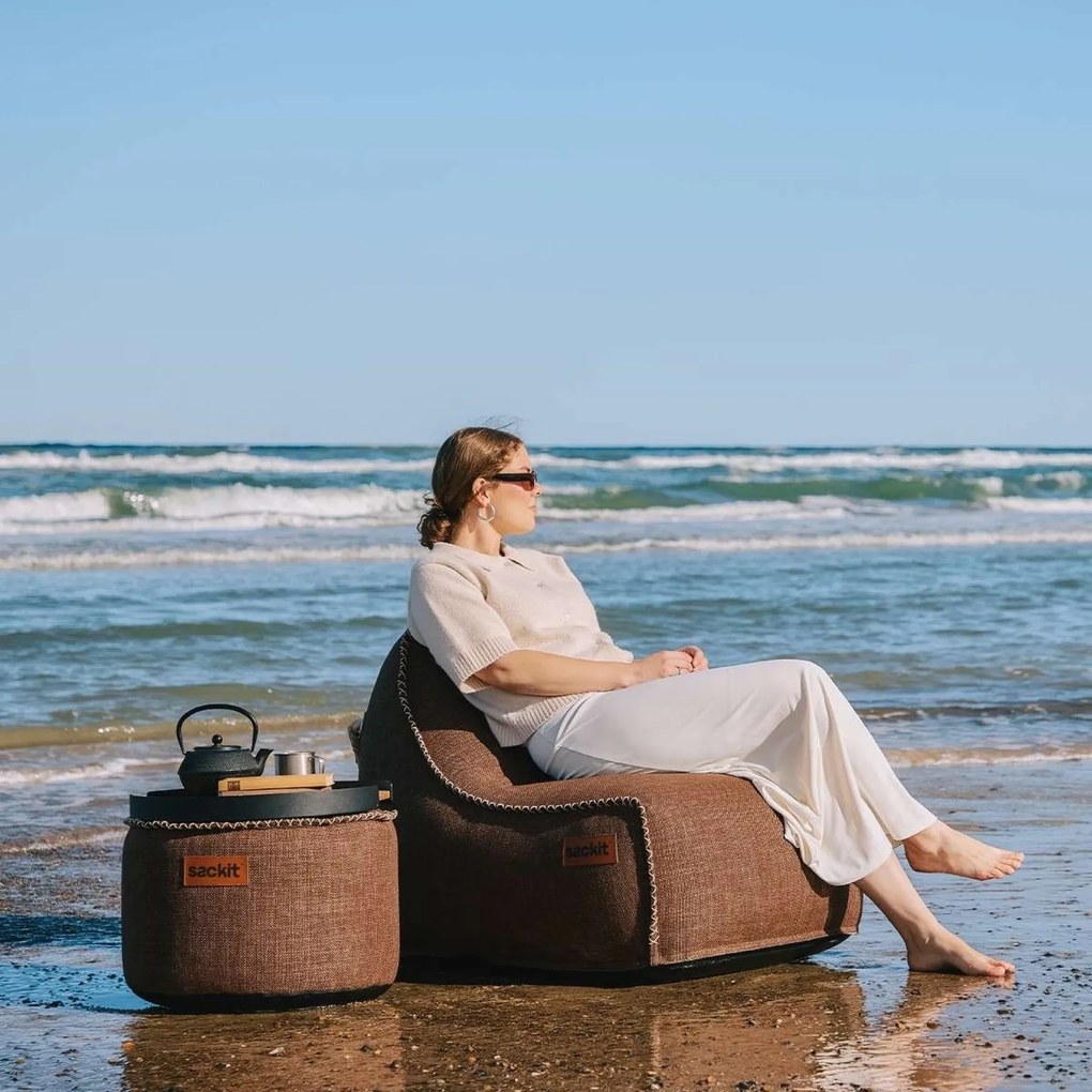 Cobana Lounge Stoel & Pouf Outdoor - Kirra Brown
