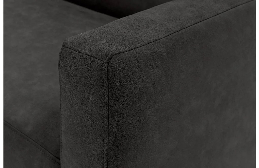 Goossens  Key West antraciet, micro leer, 2-zits, modern design met ligelement links
