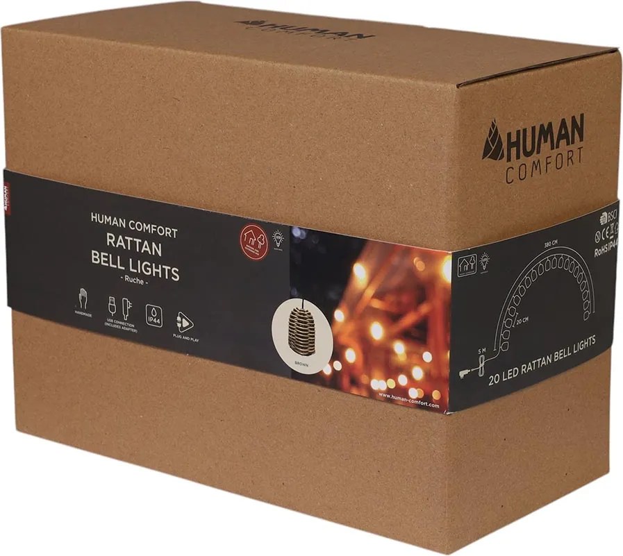 Human Comfort Lichtsnoer LED 5m - 20 lampen - warm wit licht - Ruche