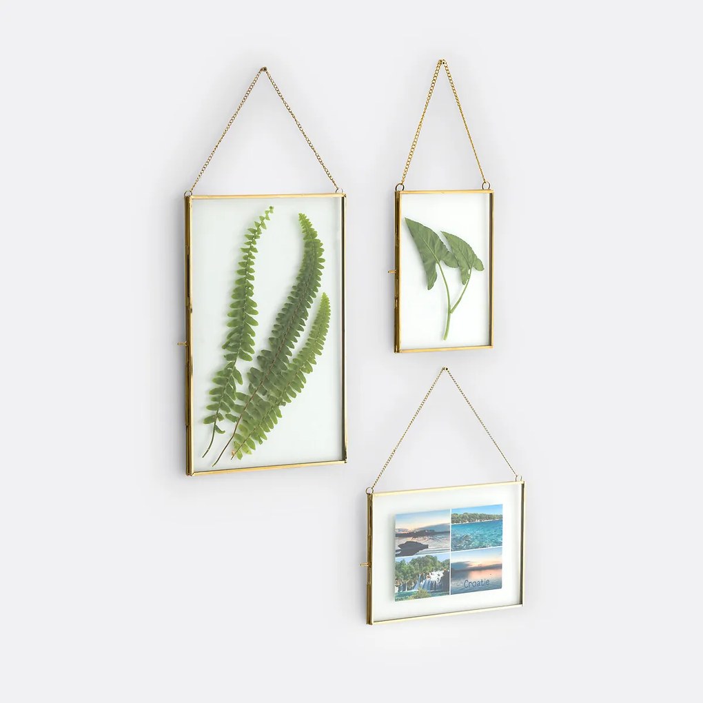 Set van 3 kaders in staal metaal, om op te hangen, Uyova