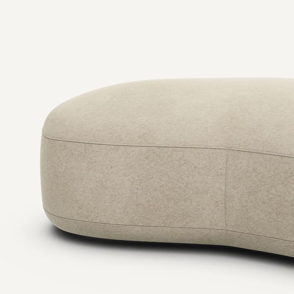 Voetenbank van linnen fluweel, Rosebury, ontwerp Emmanuel Gallina