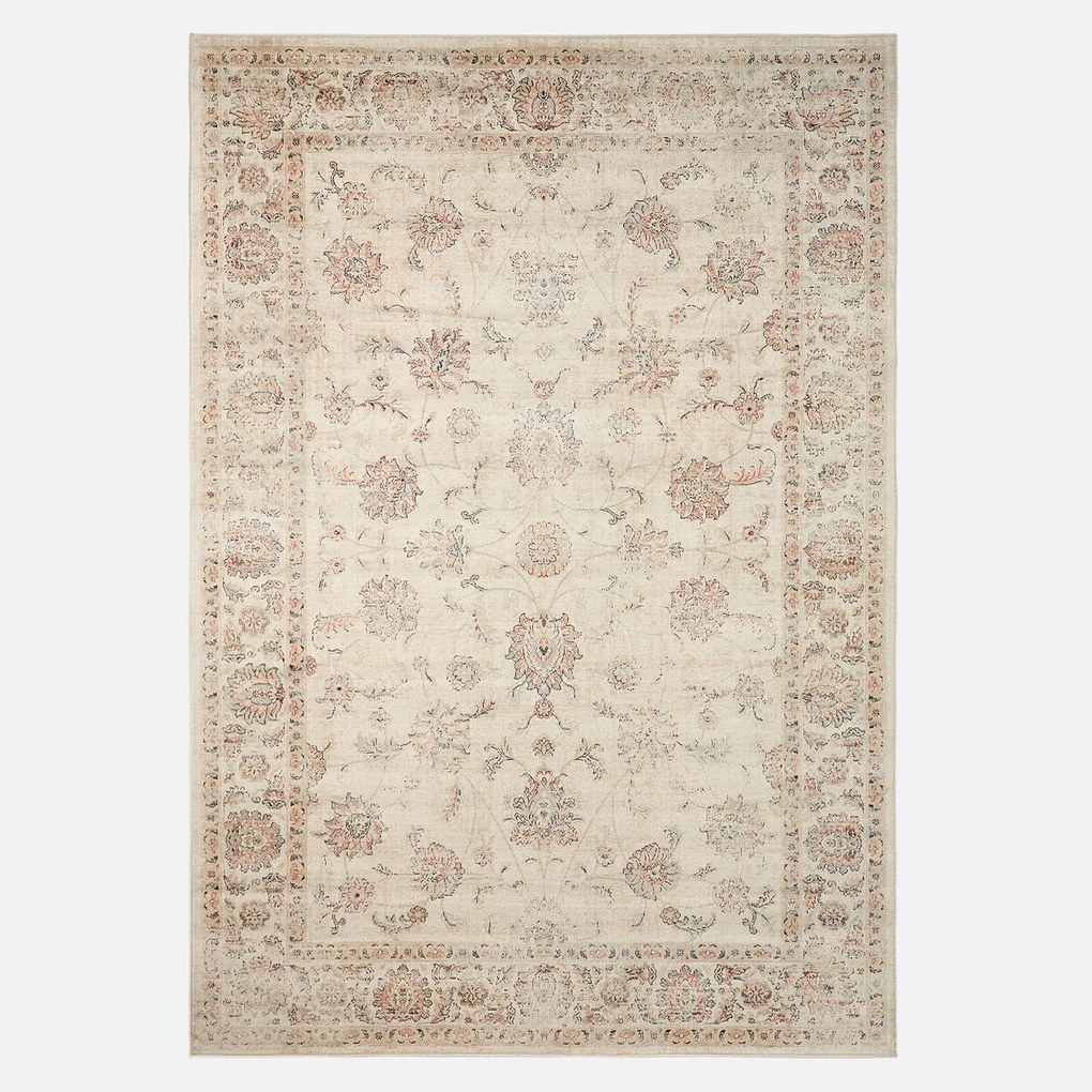 Vintage vloerkleed, bloemenpatroon, used-effect, DIONA