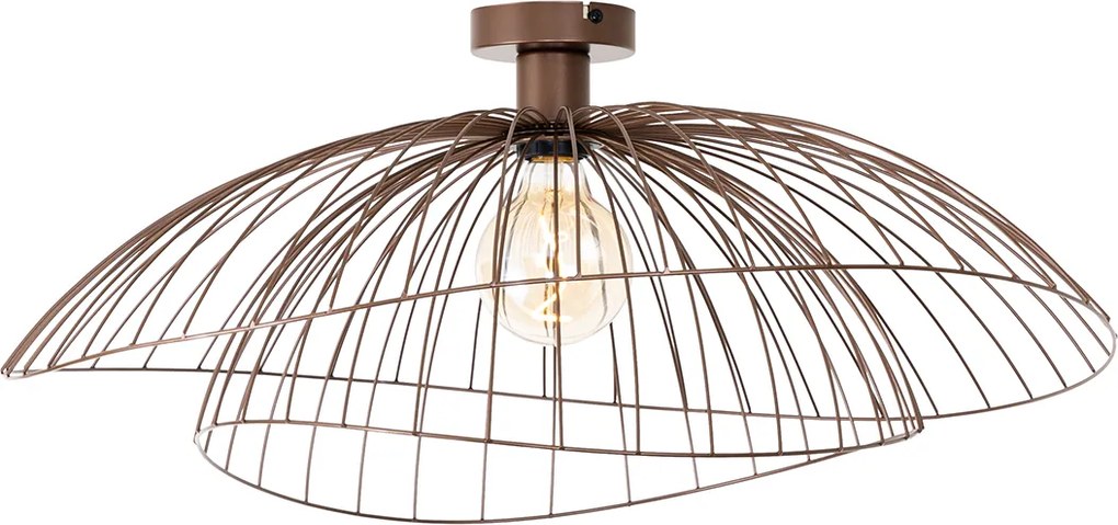 Smart plafondlamp brons met dubbele kap 45cm incl. Wifi G95 - Pua