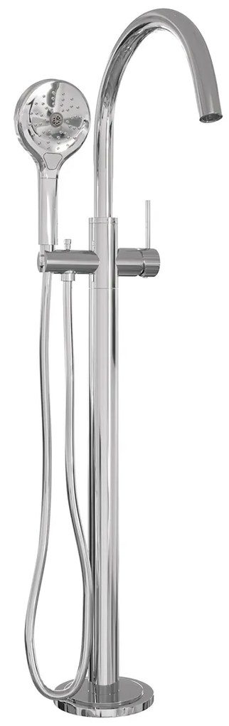 Brauer Stripe vrijstaande badmengkraan met 3 standen handdouche chroom