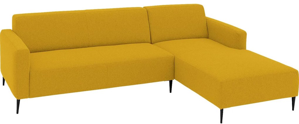 Goossens Key West geel, stof, 2,5-zits, modern design