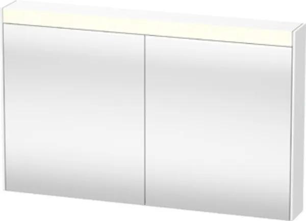 Duravit Brioso spiegelkast m. 2 deuren met LED wastafelverlichting 122x76x14.8cm m. 4 glazen planchets glanswit BR710402222