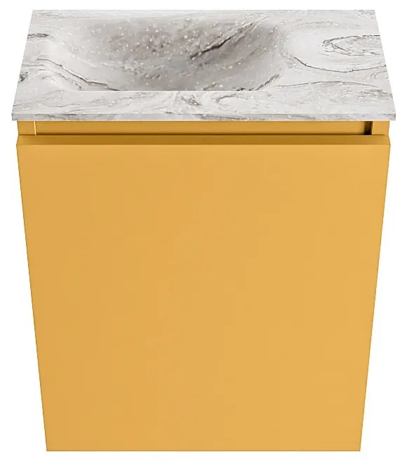 Mondiaz Ture DLux toiletmeubel 40cm ocher met wastafel glace links met kraangat