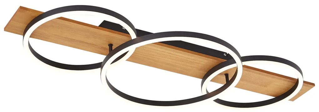 Design plafondlamp zwart rond incl. LED 3-staps dimbaar - Nimue