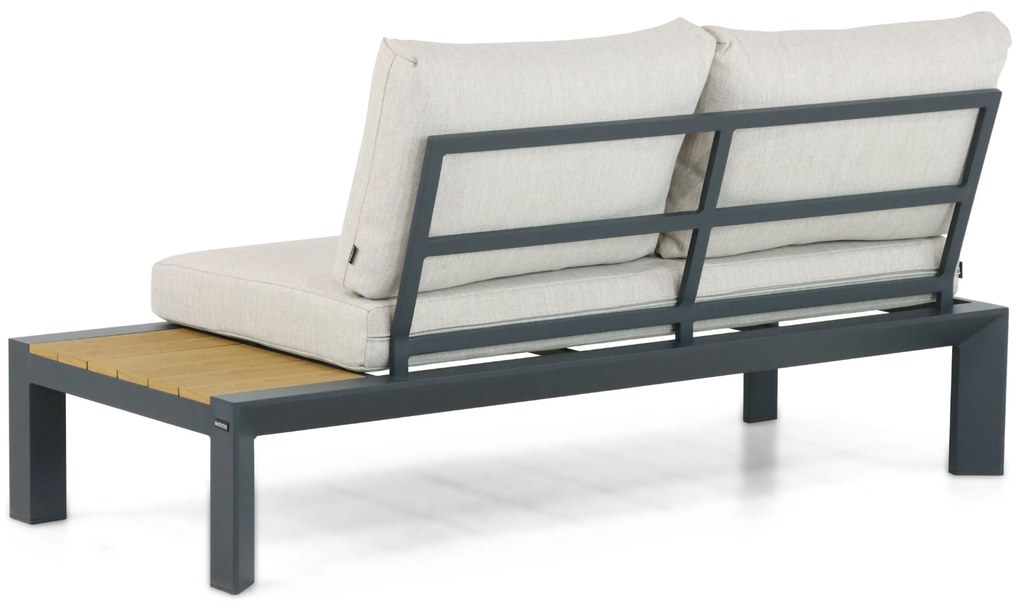 Hoek loungeset 5 personen Aluminium/Polywood (teakfinish) Grijs Lifestyle Garden Furniture Navarra