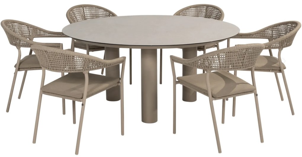 Sienna Donato dining tuinset 160xH75 cm 7 delig keramiek latte Taste 4SO
