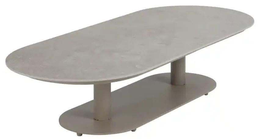 4 Seasons Outdoor Boaz loungetafel latte met ovaal blad 150 x 60 cm (H 35 cm) Loungetafel   beige weerbestendig