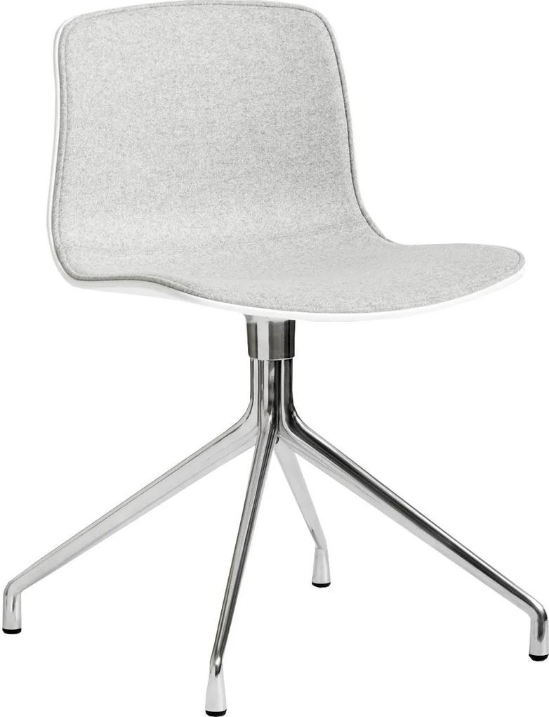 Hay About A Chair AAC10 Gestoffeerde Stoel Onderstel Gepolijst Aluminium Kuip White Divina Melange 120