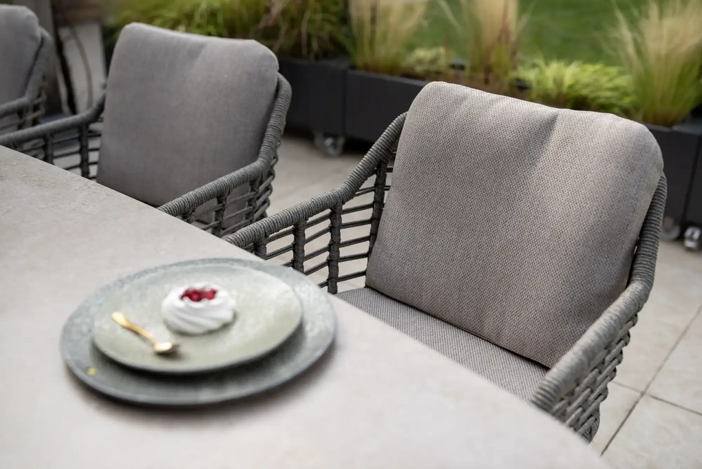 Taste by 4 Seasons Manolo tuintafel terre met geprint keramisch blad 180 x 95 cm Tuintafel bruin weerbestendig