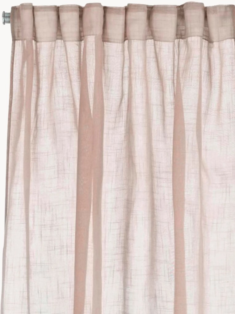 Transparante multibandgordijnen met linnenlook Lara, 2-delig, B 134 cm