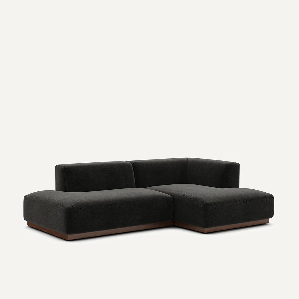 Rechter hoekbank in chenille fluweel, Jacopo