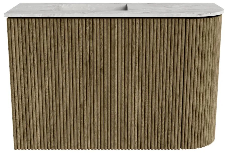 Mondiaz Joya DLux 60cm toiletmeubel ronding rechts dusk met wastafel faye links zonder kraangat glace